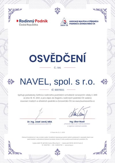 Osvědčení rodinný podnik